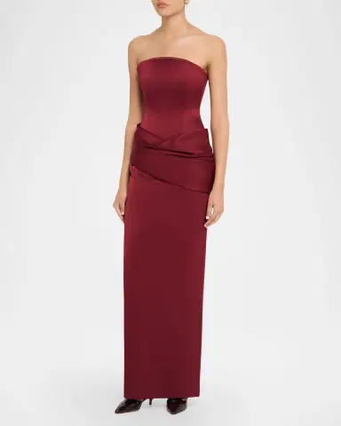 Alex Perry Strapless Corset Draped Column Gown | Thumbnail 4 Alex Perry Strapless Corset Draped Column Gown | Thumbnail 4