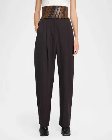 Alaïa Belted Wool Gabardine Pants | Thumbnail 4 Alaïa Belted Wool Gabardine Pants | Thumbnail 4