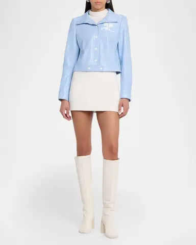 Courrèges Textured Vinyl Crop Jacket | Thumbnail 2 Courrèges Textured Vinyl Crop Jacket | Thumbnail 2