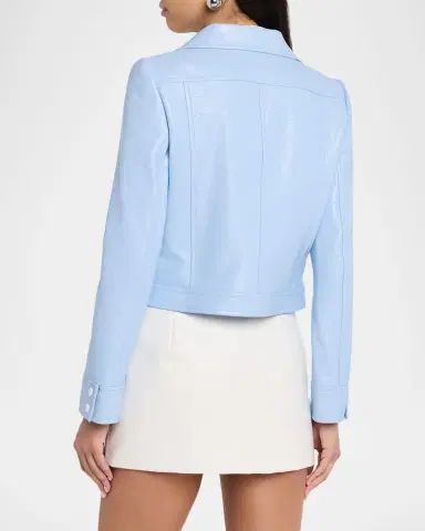 Courrèges Textured Vinyl Crop Jacket | Thumbnail 3 Courrèges Textured Vinyl Crop Jacket | Thumbnail 3