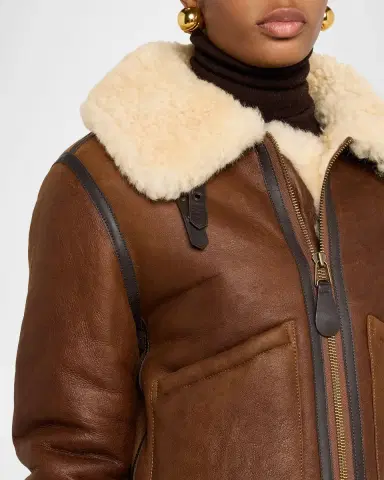Polo Ralph Lauren Leather-Trim Shearling Aviator Jacket | Thumbnail 5 Polo Ralph Lauren Leather-Trim Shearling Aviator Jacket | Thumbnail 5