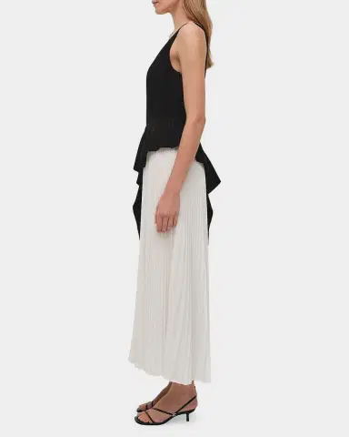 SIMKHAI Zayla Two-Tone Pleated Peplum Midi Dress | Thumbnail 5 SIMKHAI Zayla Two-Tone Pleated Peplum Midi Dress | Thumbnail 5