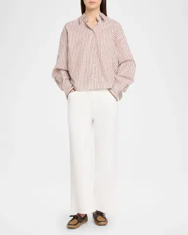 Brunello Cucinelli Striped Cotton Poplin Button-Down Shirt | Thumbnail 2 Brunello Cucinelli Striped Cotton Poplin Button-Down Shirt | Thumbnail 2