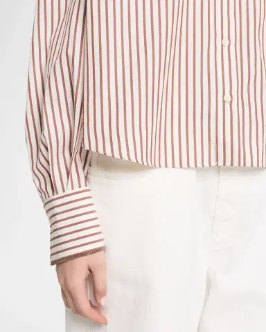 Brunello Cucinelli Striped Cotton Poplin Button-Down Shirt | Thumbnail 5 Brunello Cucinelli Striped Cotton Poplin Button-Down Shirt | Thumbnail 5
