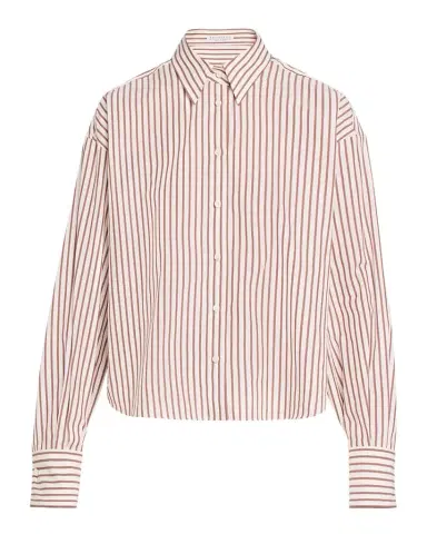 Brunello Cucinelli Striped Cotton Poplin Button-Down Shirt | Thumbnail 1 Brunello Cucinelli Striped Cotton Poplin Button-Down Shirt | Thumbnail 1