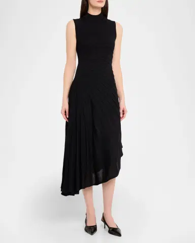Alaïa Mock-Neck Sculpting Wool Dress | Thumbnail 4 Alaïa Mock-Neck Sculpting Wool Dress | Thumbnail 4