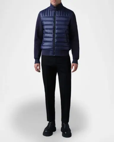 Mackage Men's Collin-R Down Mixed Media Bomber Jacket | Thumbnail 2 Mackage Men's Collin-R Down Mixed Media Bomber Jacket | Thumbnail 2