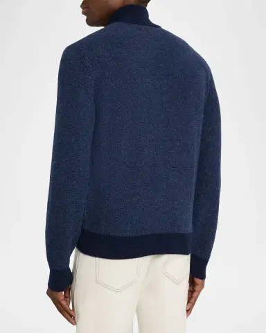 Ralph Lauren Purple Label Men's Birdseye Cashmere Quarter-Zip Sweater | Thumbnail 3 Ralph Lauren Purple Label Men's Birdseye Cashmere Quarter-Zip Sweater | Thumbnail 3