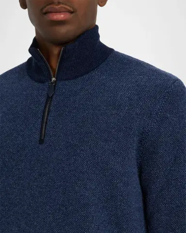 Ralph Lauren Purple Label Men's Birdseye Cashmere Quarter-Zip Sweater | Thumbnail 5 Ralph Lauren Purple Label Men's Birdseye Cashmere Quarter-Zip Sweater | Thumbnail 5