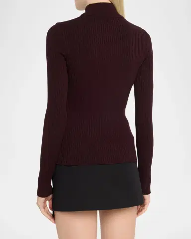 Courreges Turtleneck Long-Sleeve Rib Sweater | Thumbnail 3 Courreges Turtleneck Long-Sleeve Rib Sweater | Thumbnail 3