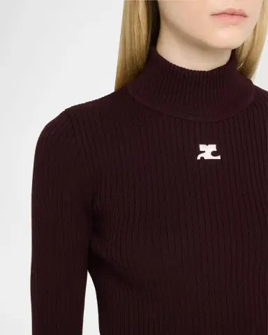 Courreges Turtleneck Long-Sleeve Rib Sweater | Thumbnail 5 Courreges Turtleneck Long-Sleeve Rib Sweater | Thumbnail 5