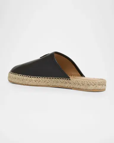 Valentino Garavani Men's Leather Espadrille Mule Slides | Thumbnail 4 Valentino Garavani Men's Leather Espadrille Mule Slides | Thumbnail 4