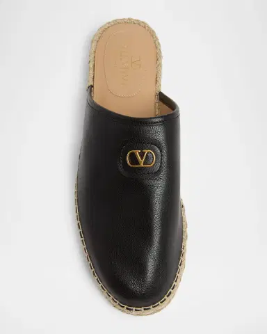 Valentino Garavani Men's Leather Espadrille Mule Slides | Thumbnail 6 Valentino Garavani Men's Leather Espadrille Mule Slides | Thumbnail 6