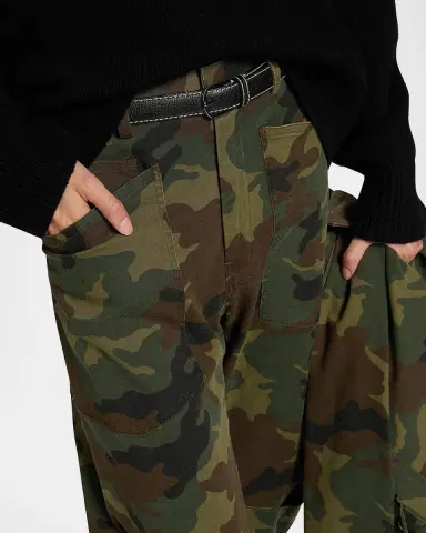 Nili Lotan Shon Camo-Print Barrel-Leg Ankle Pants | Thumbnail 7 Nili Lotan Shon Camo-Print Barrel-Leg Ankle Pants | Thumbnail 7