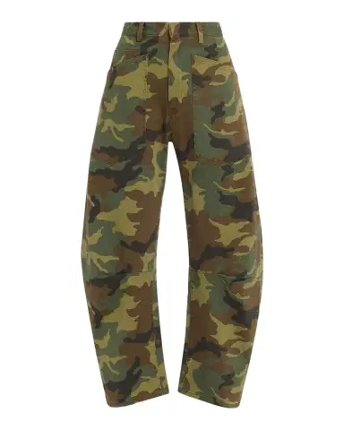 Nili Lotan Shon Camo-Print Barrel-Leg Ankle Pants | Thumbnail 1 Nili Lotan Shon Camo-Print Barrel-Leg Ankle Pants | Thumbnail 1