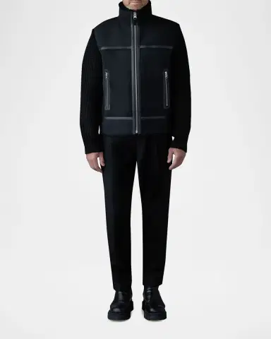 Mackage Men's Jonathan Mixed-Media Shearling Jacket | Thumbnail 2 Mackage Men's Jonathan Mixed-Media Shearling Jacket | Thumbnail 2