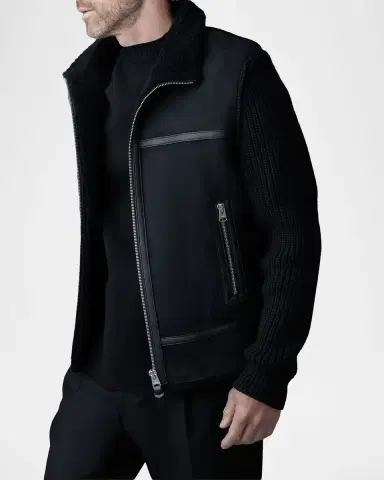 Mackage Men's Jonathan Mixed-Media Shearling Jacket | Thumbnail 5 Mackage Men's Jonathan Mixed-Media Shearling Jacket | Thumbnail 5