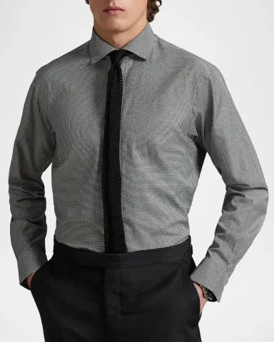 Polo Ralph Lauren Men's Classic-Fit Houndstooth Twill Sport Shirt | Thumbnail 4 Polo Ralph Lauren Men's Classic-Fit Houndstooth Twill Sport Shirt | Thumbnail 4