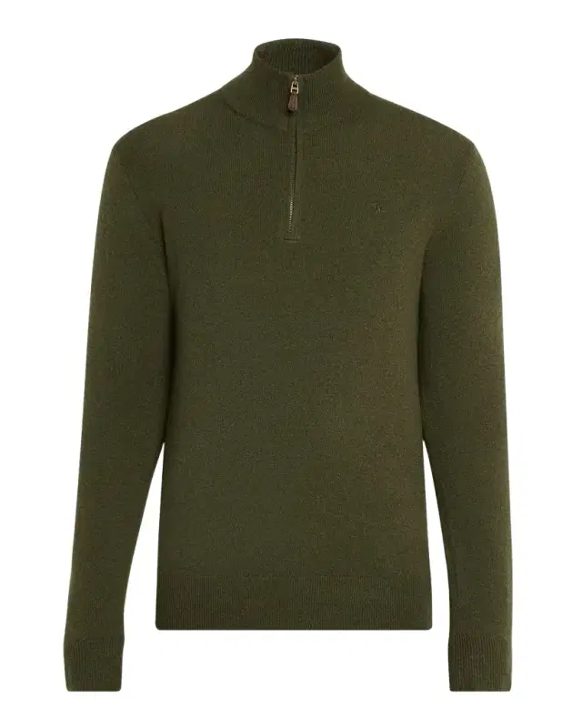 Men 's Wool Embroidered Pony Quarter-Zip Sweater Men 's Wool Embroidered Pony Quarter-Zip Sweater