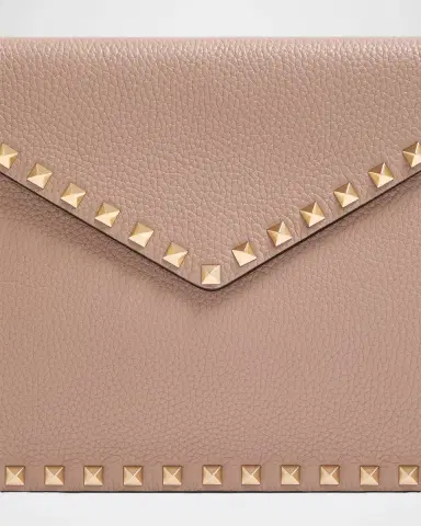 Valentino Garavani Large Rockstud Leather Flat Pouch Bag | Thumbnail 3 Valentino Garavani Large Rockstud Leather Flat Pouch Bag | Thumbnail 3