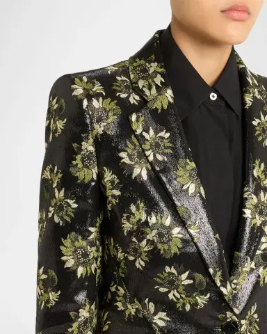 McQueen Lacquered Sunflower Single-Breasted Jacket | Thumbnail 5 McQueen Lacquered Sunflower Single-Breasted Jacket | Thumbnail 5