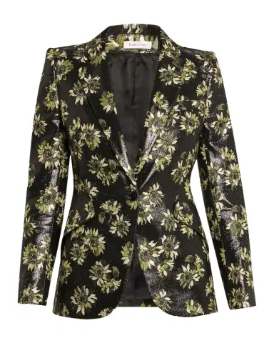 McQueen Lacquered Sunflower Single-Breasted Jacket | Thumbnail 1 McQueen Lacquered Sunflower Single-Breasted Jacket | Thumbnail 1