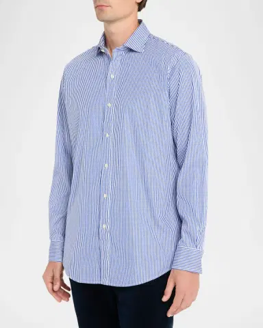 Polo Ralph Lauren Men's Classic Fit Stripe Poplin Sport Shirt | Thumbnail 4 Polo Ralph Lauren Men's Classic Fit Stripe Poplin Sport Shirt | Thumbnail 4