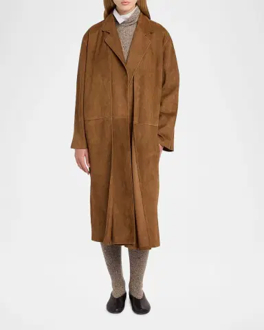 The Row Serenis Layered Suede Open Coat | Thumbnail 3 The Row Serenis Layered Suede Open Coat | Thumbnail 3