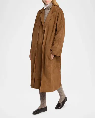 The Row Serenis Layered Suede Open Coat | Thumbnail 6 The Row Serenis Layered Suede Open Coat | Thumbnail 6