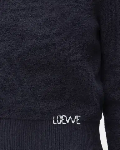 LOEWE Logo Embroidered Wool Crewneck Sweater | Thumbnail 3 LOEWE Logo Embroidered Wool Crewneck Sweater | Thumbnail 3