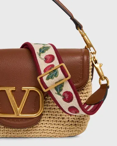 Valentino Garavani Viscose Raffia & Leather Top-Handle Bag | Thumbnail 6 Valentino Garavani Viscose Raffia & Leather Top-Handle Bag | Thumbnail 6