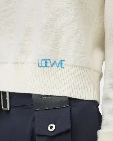 LOEWE Logo Embroidered Wool Crewneck Sweater | Thumbnail 3 LOEWE Logo Embroidered Wool Crewneck Sweater | Thumbnail 3