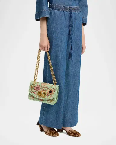 Valentino Garavani Beaded Floral-Embroidered Shoulder Strap | Thumbnail 6 Valentino Garavani Beaded Floral-Embroidered Shoulder Strap | Thumbnail 6