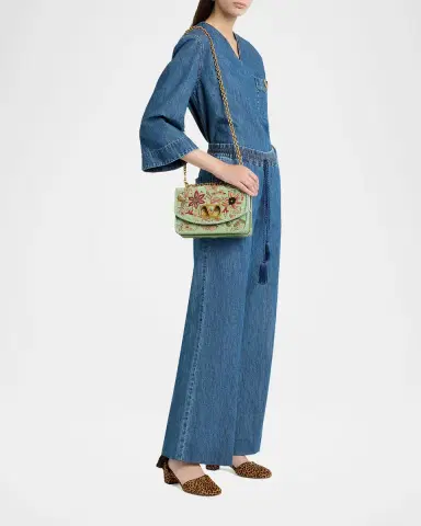 Valentino Garavani Beaded Floral-Embroidered Shoulder Strap | Thumbnail 9 Valentino Garavani Beaded Floral-Embroidered Shoulder Strap | Thumbnail 9