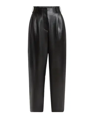 Givenchy Double Pleated Leather Barrel-Leg Trousers | Thumbnail 1 Givenchy Double Pleated Leather Barrel-Leg Trousers | Thumbnail 1