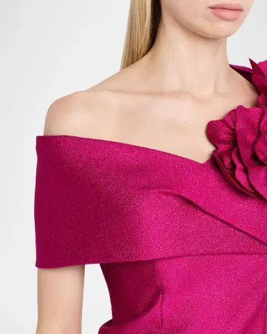 Rickie Freeman for Teri Jon One-Shoulder Floral Applique Mermaid Gown | Thumbnail 5 Rickie Freeman for Teri Jon One-Shoulder Floral Applique Mermaid Gown | Thumbnail 5