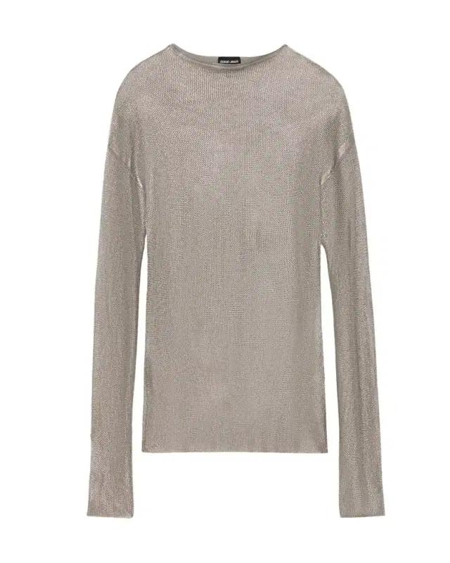 Laminated Mesh Long-Sleeve Top Laminated Mesh Long-Sleeve Top