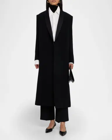 The Row Erdene Single-Breasted Wool Long Coat | Thumbnail 2 The Row Erdene Single-Breasted Wool Long Coat | Thumbnail 2
