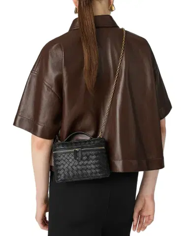 Bottega Veneta Small Soft Vanity Intrecciato Leather Crossbody Bag | Thumbnail 1 Bottega Veneta Small Soft Vanity Intrecciato Leather Crossbody Bag | Thumbnail 1