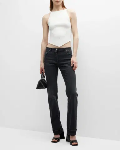 Courrèges Rib-Knit Tank Top with Pointed Hem | Thumbnail 2 Courrèges Rib-Knit Tank Top with Pointed Hem | Thumbnail 2