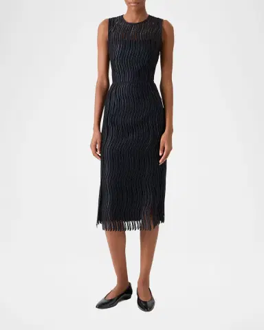 Akris Techno Wave Guipure Sheath Midi Dress | Thumbnail 2 Akris Techno Wave Guipure Sheath Midi Dress | Thumbnail 2