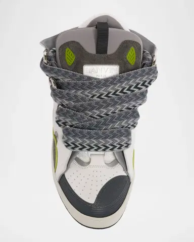 Lanvin Men's Curb Leather Skate Sneakers | Thumbnail 4 Lanvin Men's Curb Leather Skate Sneakers | Thumbnail 4