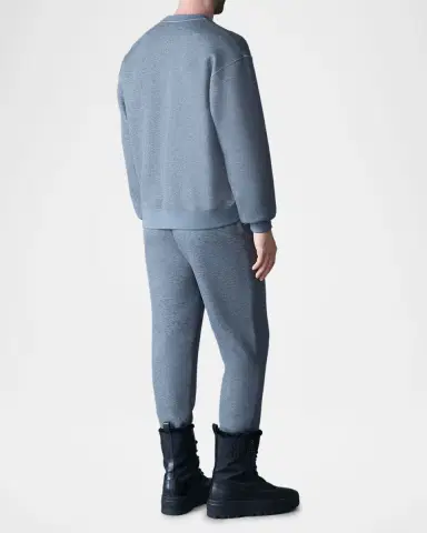 Mackage Men's Julian Double-Face Jersey Silicone-Logo Crewneck Sweater | Thumbnail 2 Mackage Men's Julian Double-Face Jersey Silicone-Logo Crewneck Sweater | Thumbnail 2