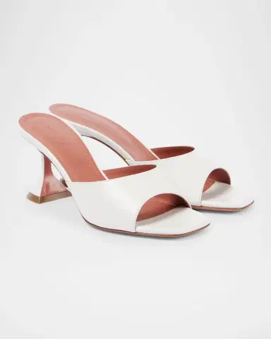 Amina Muaddi Lupita Leather Pedestal Mule Sandals | Thumbnail 3 Amina Muaddi Lupita Leather Pedestal Mule Sandals | Thumbnail 3