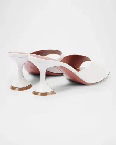 Amina Muaddi Lupita Leather Pedestal Mule Sandals | Thumbnail 4 Amina Muaddi Lupita Leather Pedestal Mule Sandals | Thumbnail 4