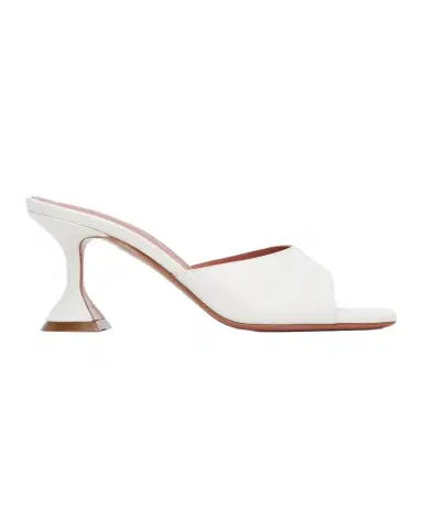 Amina Muaddi Lupita Leather Pedestal Mule Sandals | Thumbnail 1 Amina Muaddi Lupita Leather Pedestal Mule Sandals | Thumbnail 1
