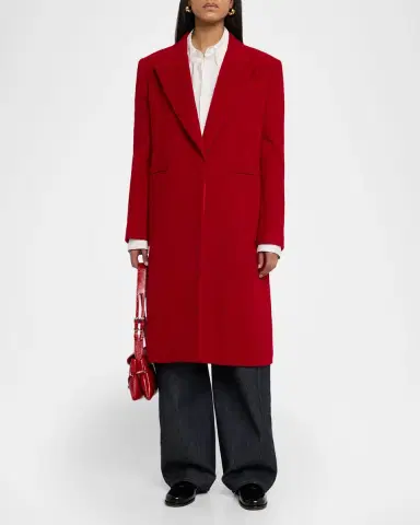 Givenchy Single-Breasted Mid-Length Wool Coat | Thumbnail 2 Givenchy Single-Breasted Mid-Length Wool Coat | Thumbnail 2