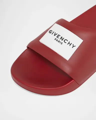 Givenchy Men's Label Slide Flat Rubber Sandals | Thumbnail 3 Givenchy Men's Label Slide Flat Rubber Sandals | Thumbnail 3