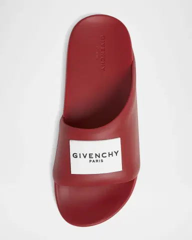 Givenchy Men's Label Slide Flat Rubber Sandals | Thumbnail 4 Givenchy Men's Label Slide Flat Rubber Sandals | Thumbnail 4