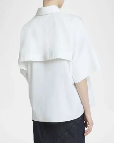 Givenchy Short-Sleeve Cotton Poplin Button-Down Shirt | Thumbnail 3 Givenchy Short-Sleeve Cotton Poplin Button-Down Shirt | Thumbnail 3